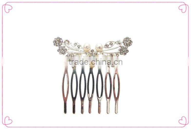 High quality blue rhinestone crystal hair comb