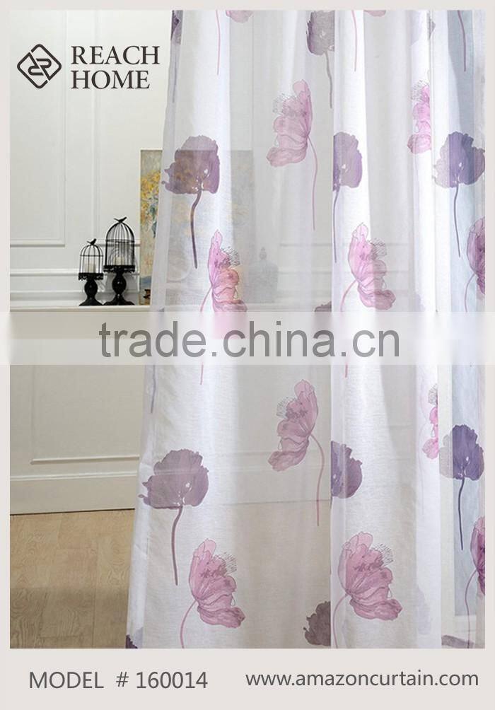 2016 Hot Sale fashion Solid Sheer Voile Curtain, embroidery sheer curtains fabric, drapes - Pinch Pleated / Rod Pocket