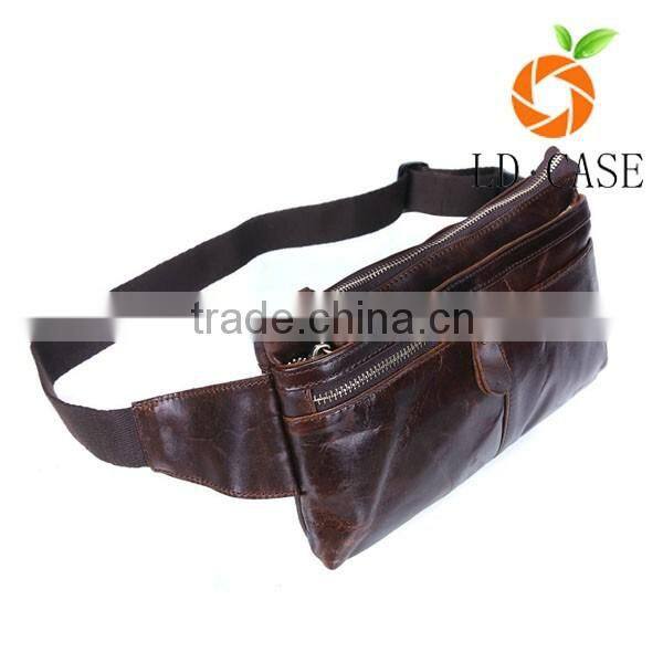 Durable waterproof men waist bag tactical waist leather belt bags