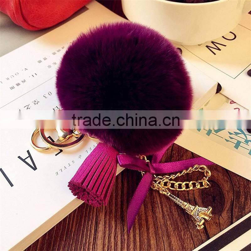 Women bag pendant key chain fur ball keychains