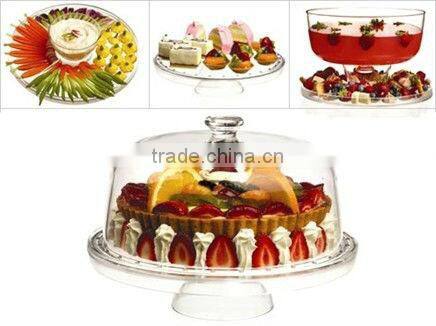 glass cake cover and stand