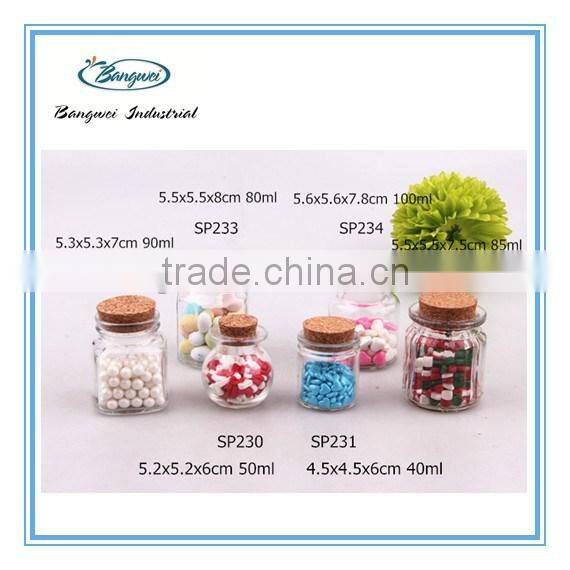 glass spice jar with cork lid