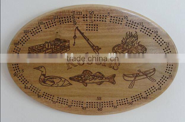 Oval Wood Cribbage Board