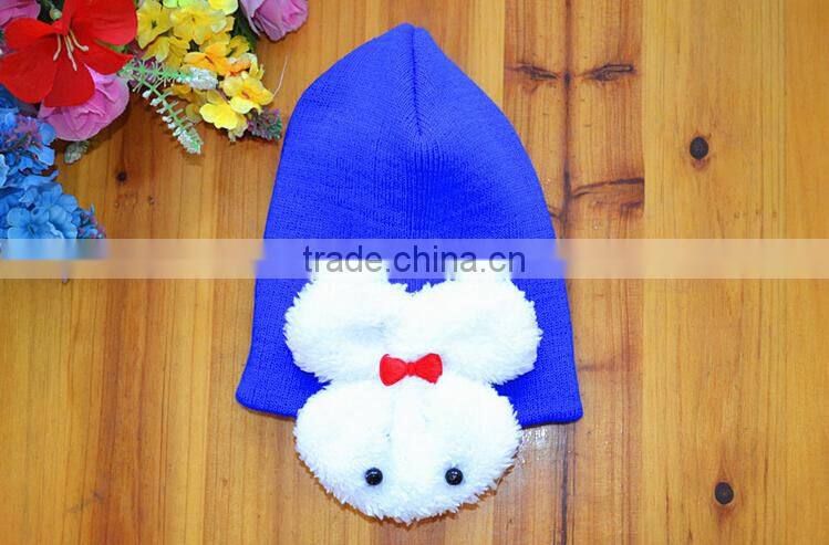 Cute Winter Rabbit Ear Flap Warm Baby Hat Toddler Kids Beanie Crochet Cap