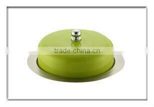 Round Stainless steel butter dish with lid -spray-paint color