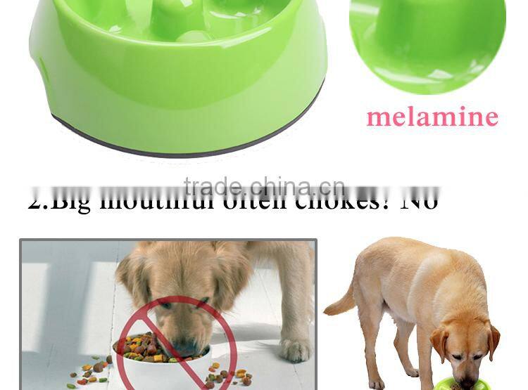 Eco-friendly melamine slow feeding shape dog bowl/ pet bowl
