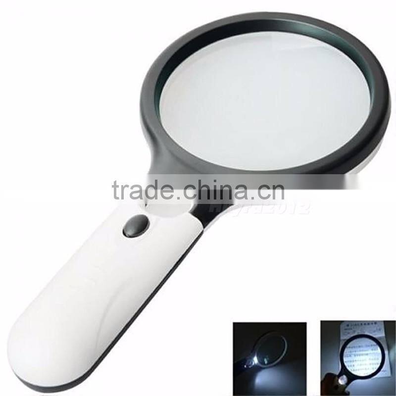 2016 New 3 LED Light 45X Handheld Mini Pocket Microscope Reading Magnifying Glass Lens Jewelry Loupe YB360-SZ