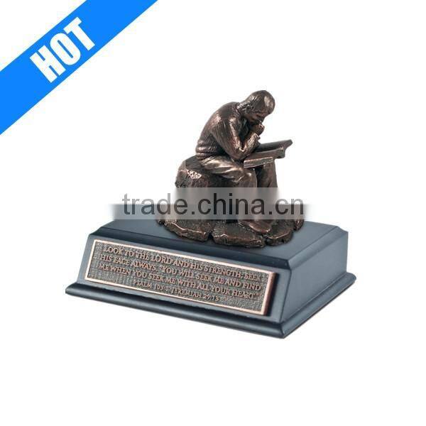 Resin Bronze Finish Small Putting God First Sculpture