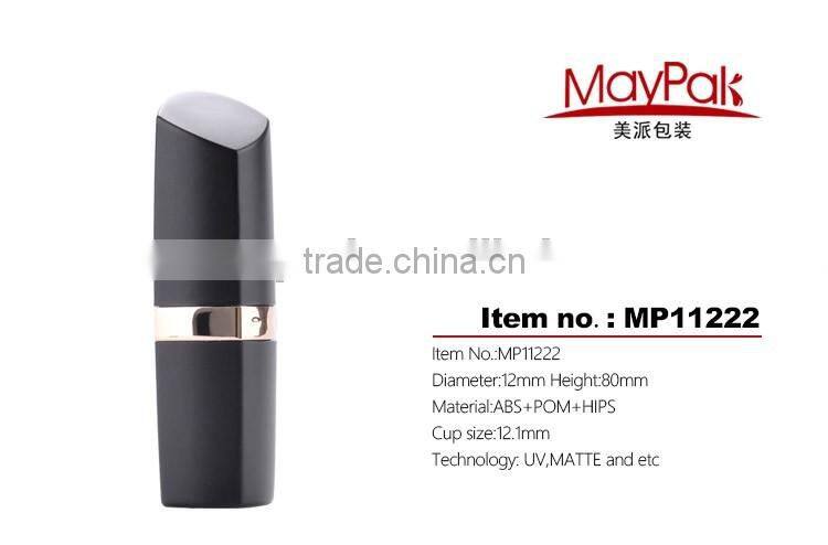 Made in China plastic lipstick case/matte black lipstick tube