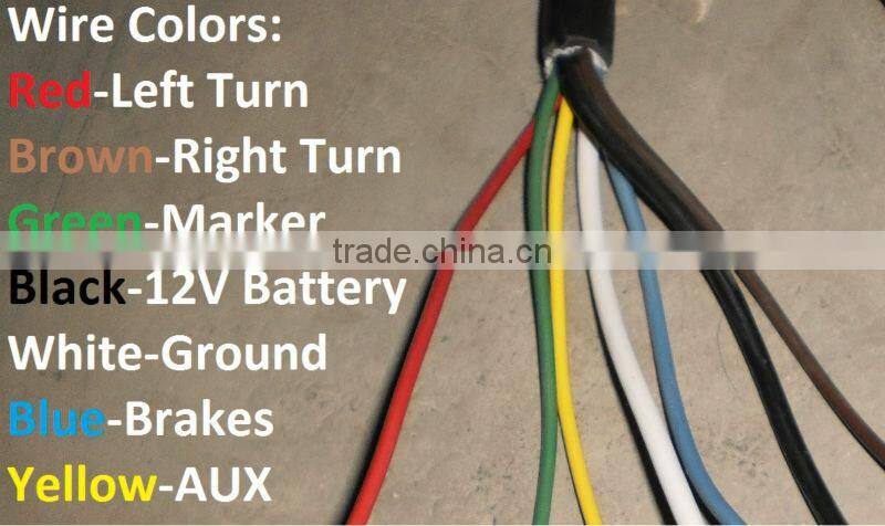 H70009 7 Way Molded 8 foot Trailer Wire Light Plug Cord Connector RV Flat Blade Camper