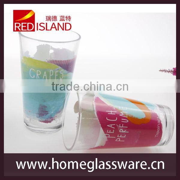glass manufactory supply print color tumbler tee cup