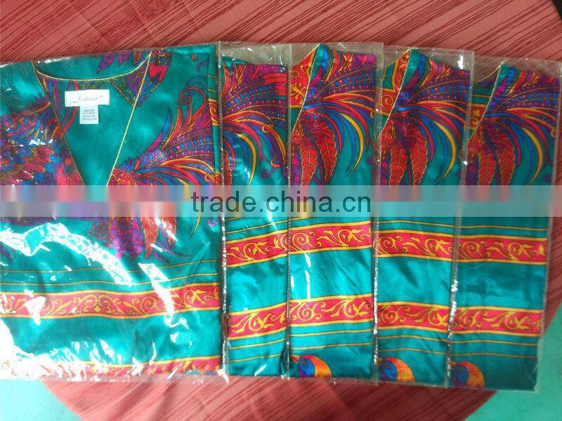 Satiny caftan/nightgown/women caftan/pure 100% polyester nightgown