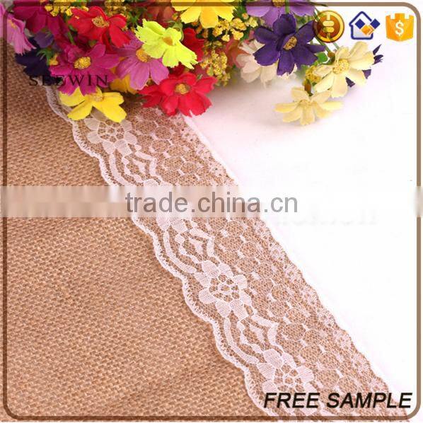 christmas new fashion burlap lace table runner
