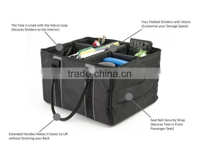 Black File Tote for car car trunk organizer box