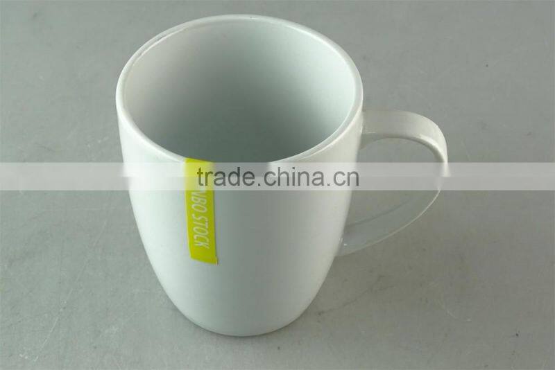 350ml white ceramic coffee mug in stock for promotion