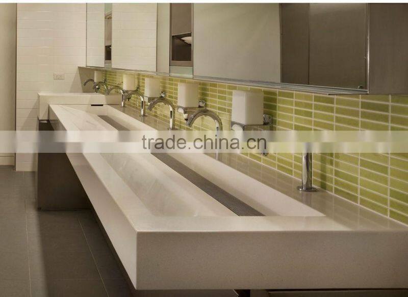 One shape bathroom double sink basin