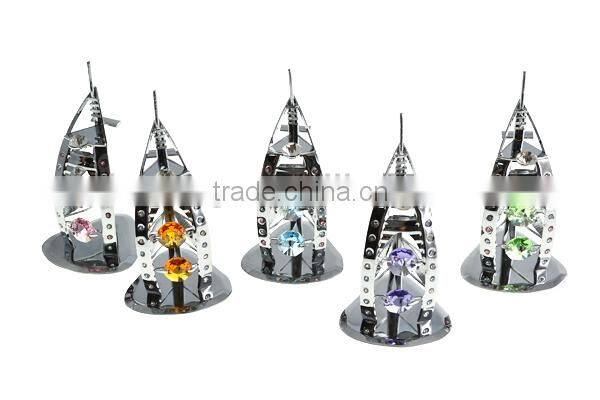 Gold Plated Decorative Sailing Ship with crystals from swarovski