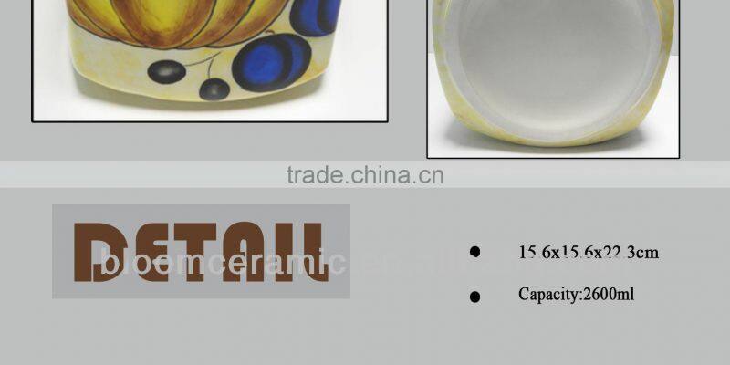 Decorative ceramic sealed food canister