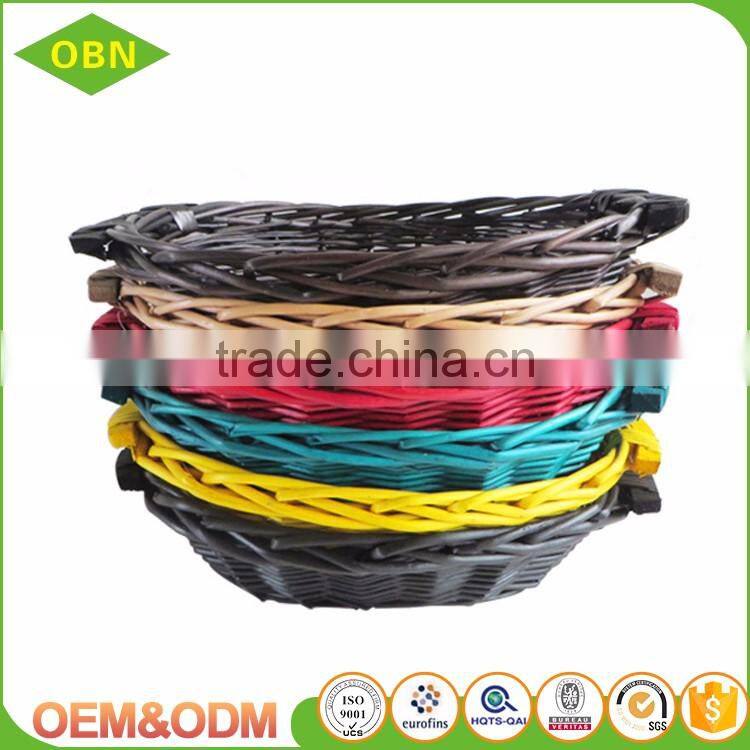 Handwoven high quality empty willow basket fruit wicker fruit basket