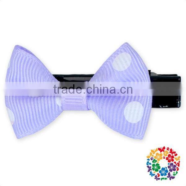 Satin Ribbon Violin Bow Hair White Dots Bow Hair Clip Cheap Hair Bow Tie