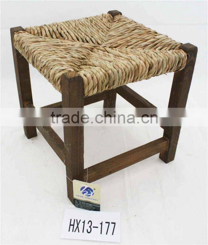 Solid wood chair with rush seat