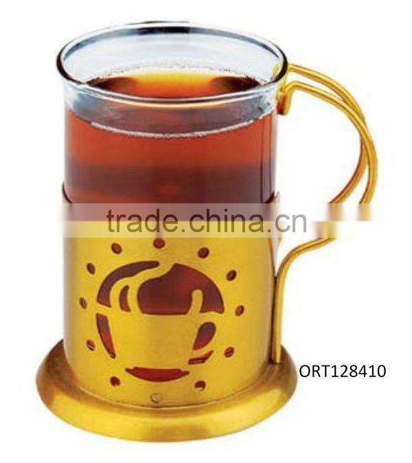 Irish Coffee drinking glass with metal holder