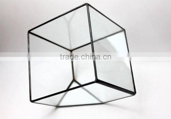 Modern Planter for Indoor Gardening Geometric Handmade Glass Terrarium