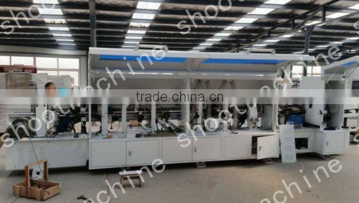 Full Automatic edge banding machine with premilling and corner rounding function and hogging SH450DJK with Motor Power 17.4KW