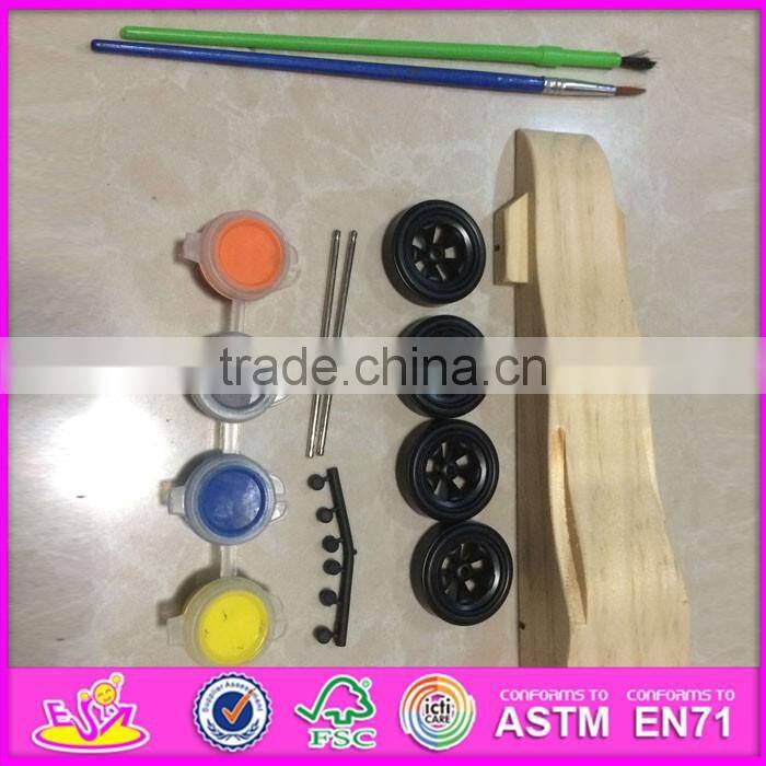 2016 hot sale DIY painted wooden toy tank W03A082
