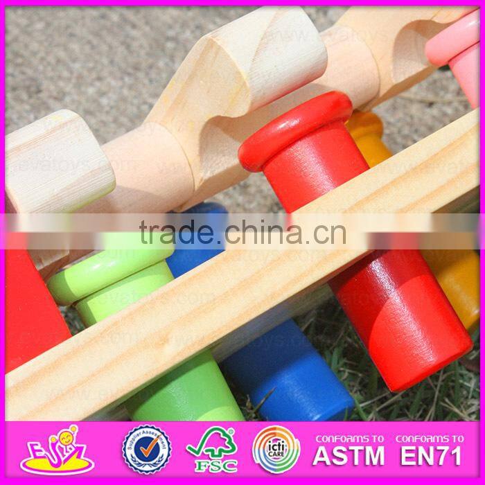 Eco-friendly handmade kids early learning wooden hammer toy W11G017-S