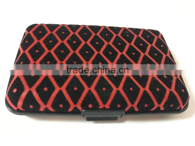 Flocking leather & Aluminium Business Credit Card Holder RFID wallets