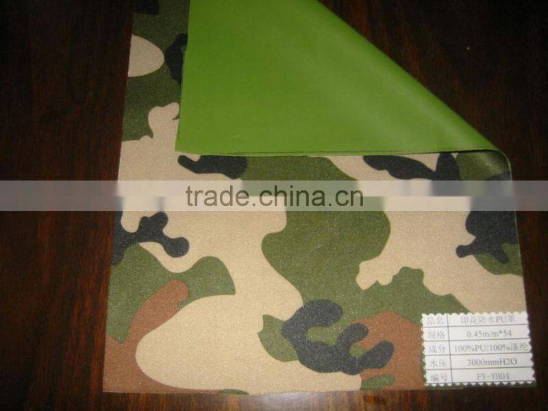 breathable waterproof pu camouflage fabric