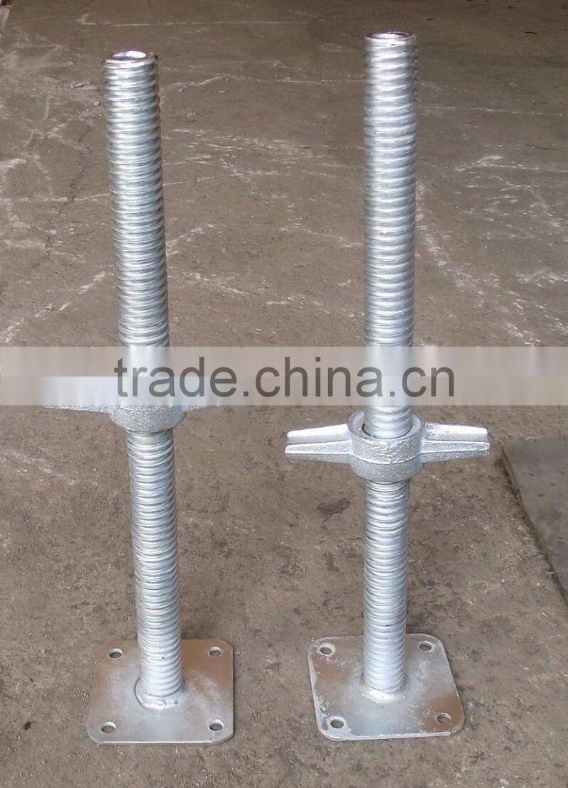 Scaffolding adjustable steel screw base jack,fixed/swivel scaffolding base jack