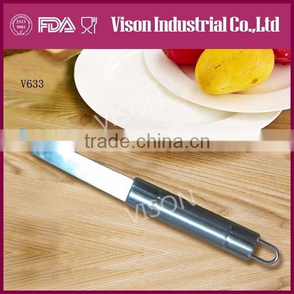 Professional Hot Sale Stainless Steel Cheese Cutter Pizza Slotted Spatula(v636)
