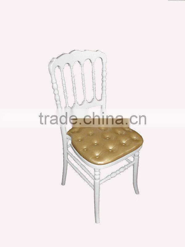 white wooden napoleon banquet chair with cushion pad