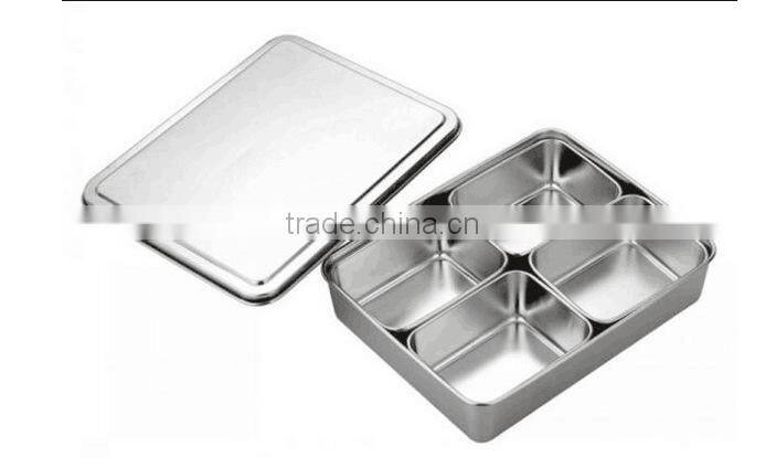 SS201stainless Steel magnetic Spice Box With 4 Compartments