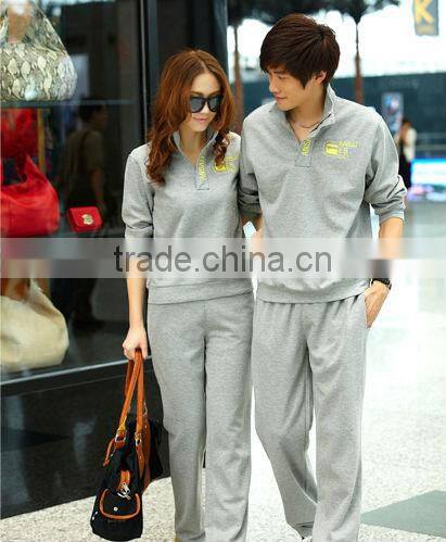 High Quality Custom Men's black Plain Cotton Tracksuit with printing