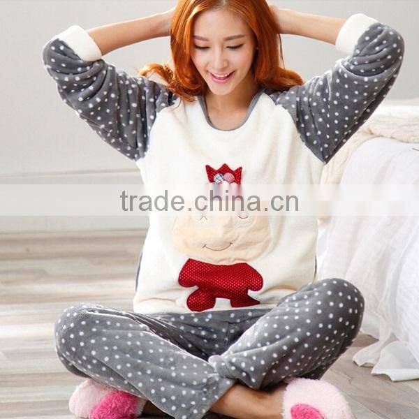 Newest pajama woman winter turkey,women sleep wear with coral fleece fabric