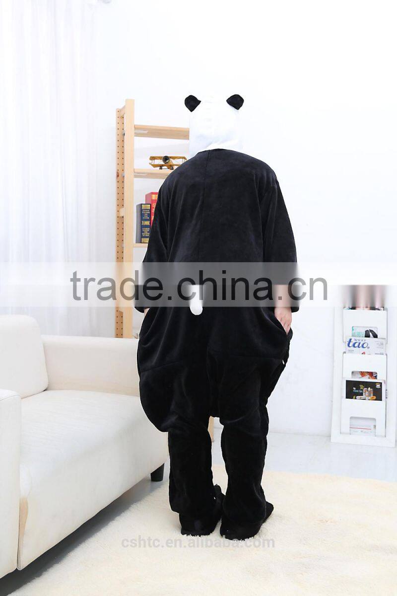 flannel cartoon adult animal jumpsuit animal pajamas jumpsuit panda design