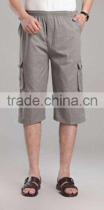 man shorts, MTM service, half leg length shorts, gray shorts