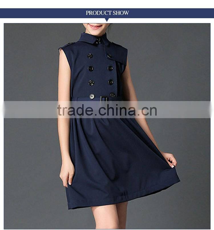 2017 Stylish Cotton Sleeveless School Uniform Design For Girls