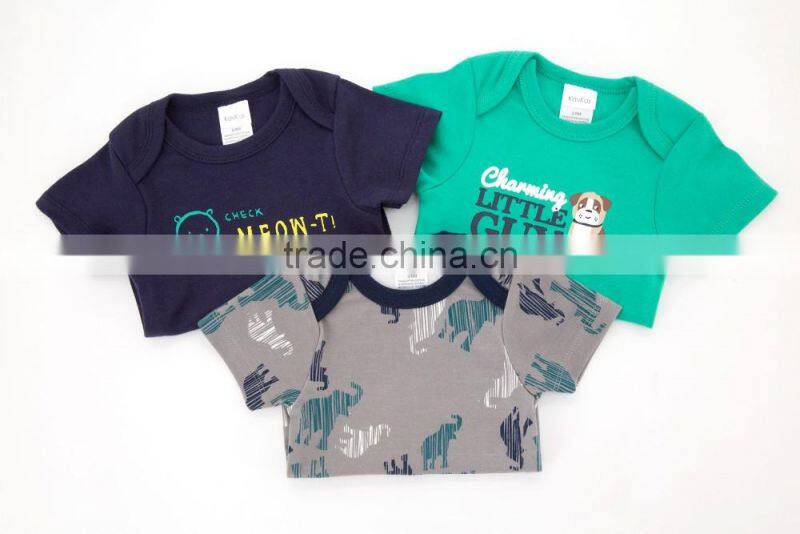 2017 Cheap Good Quality Baby Clothes Colorful Summer 100%Cotton Short Sleeves with Printing Newborn Infant Baby Bodysuits