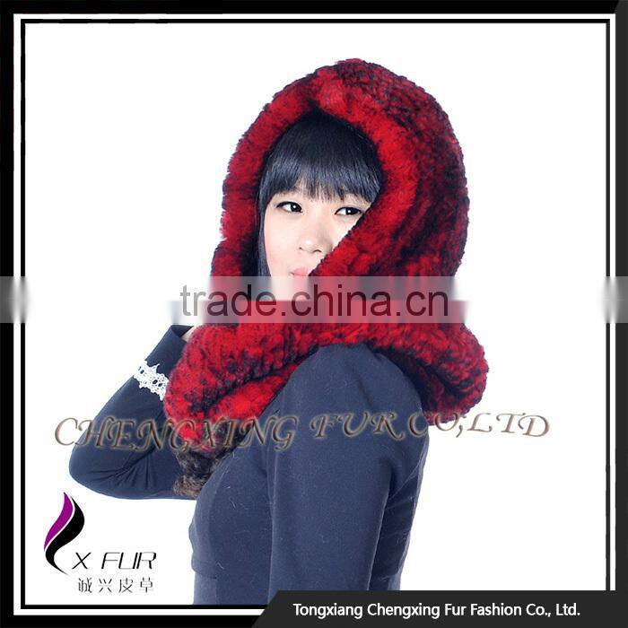 CX-C-184 2016 China New Promotional Product Hijab Scarf Rex Rabbit Fur Hat