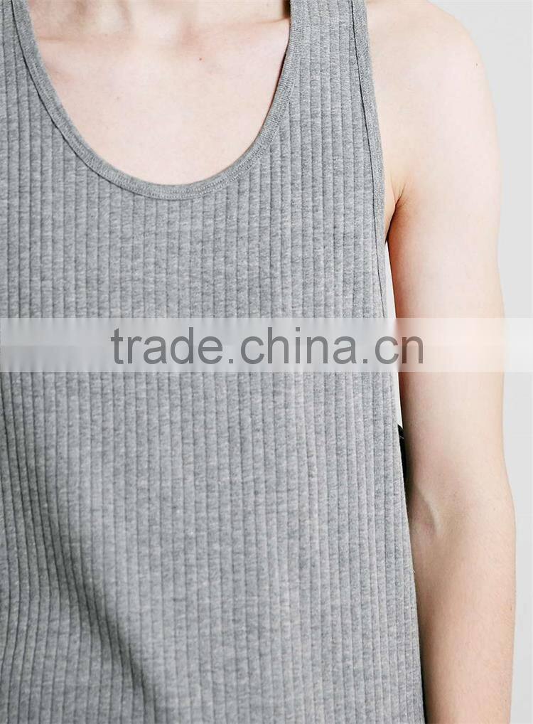 Slim fit plain grey loose tank tops men wholesale