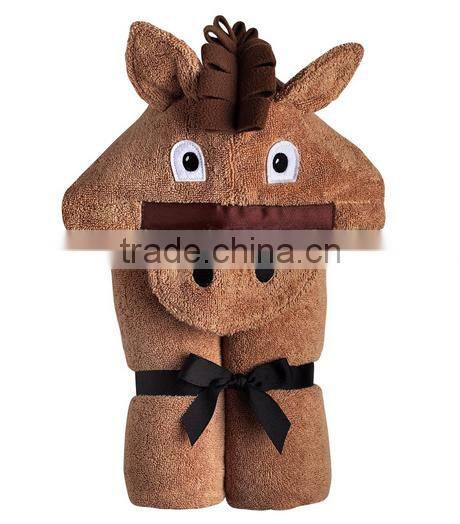 Trade assurance custom cotton terry fabric sheep animal wholesale hooded bath towels for baby