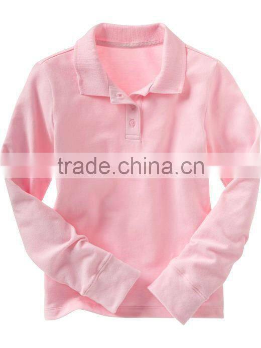 GIRLS STRIPED SHORT SLEEVE POLO T SHIRT