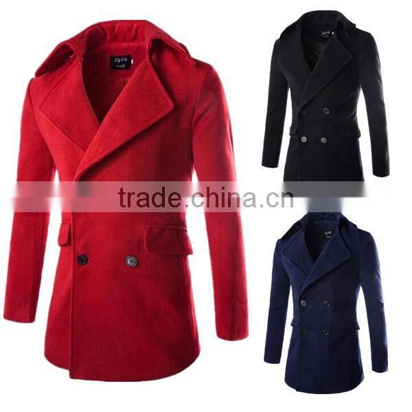 Hot sale good quality cheaper price boy youth style international fan woolen long men winter coat
