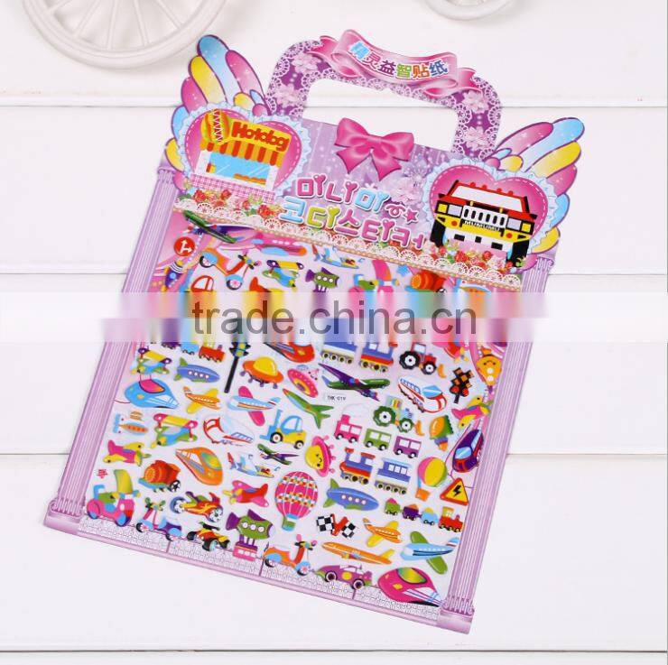 Customizable children carton sticker ,multi bubble sticker puffy sticker for education