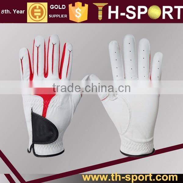 Improved Comfort White and Red Sport Golf Glove Regular