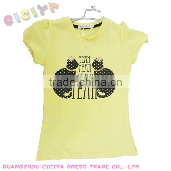 Customized make to order summer design girls fashion printing cotton t-shirts
